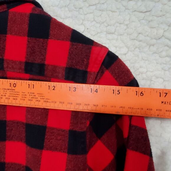Woolrich Womens Black & Red Plaid Flannel Long Sleeve Button Shirt/Top Size Med - Picture 13 of 16